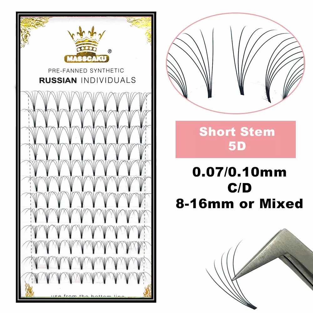 Eyelash Extension Review - MASSCAKU Premade 러시아어 볼륨 짧은 줄기