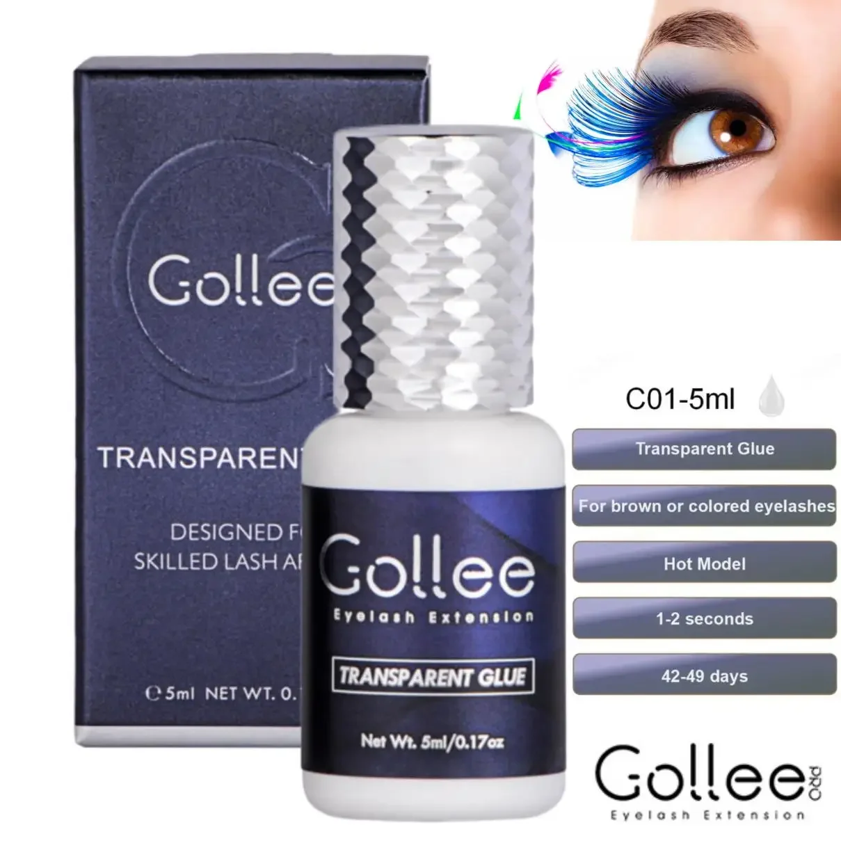 Eyelash Extension Gel Remover - 골리 클리어 속눈썹 연장 글루 투명