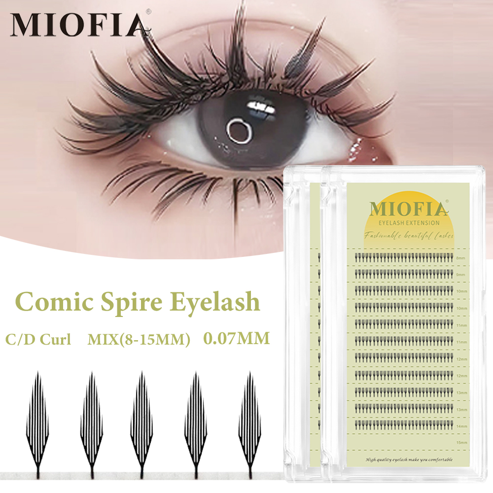 Funny Eyelash Extension - 애니메이션 스파이어 속눈썹 연장 페더 모양