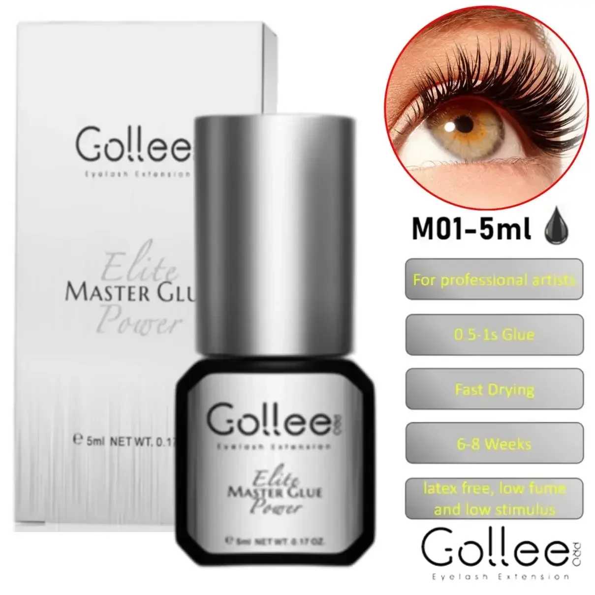 Eyelash Extension Gel Remover - Gollee 0.5S 속눈썹 접착제, 초강력 접착제,