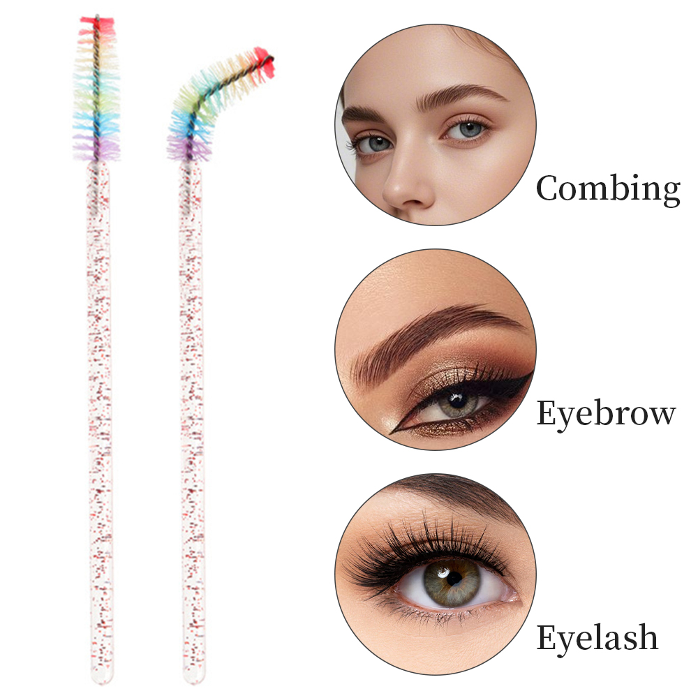 50PCS 레인보우 크리스탈 속눈썹 메이크업 브러쉬 일 - Eyelash Extension Review 리뷰 및 가격