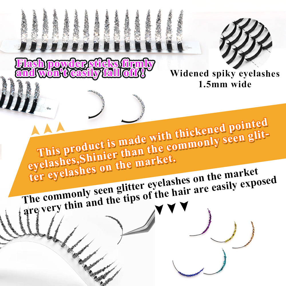 컬러 글리터 DIY 클러스터 속눈썹, 반짝이는 컬러 글 - Funny Eyelash Extension 리뷰 및 가격