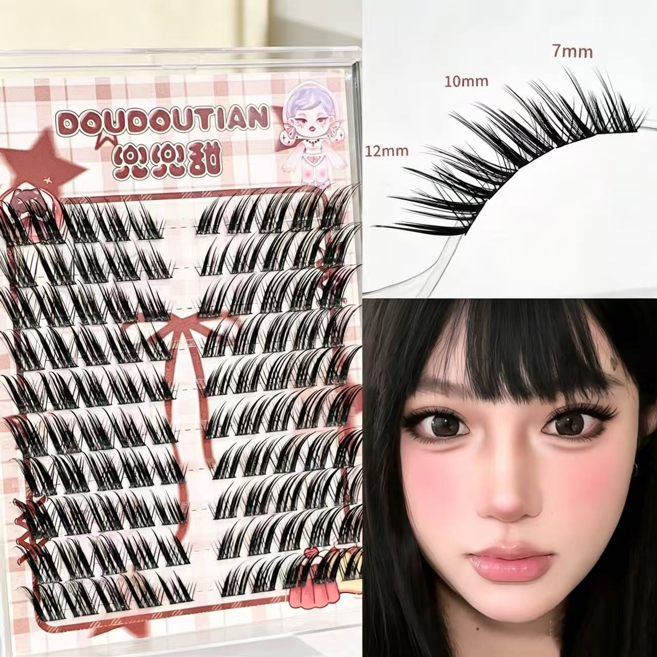 두두티안 폭스 스타일 날개형 속눈썹 풍성한 그라데이션  - Eyelash Extension Douyin 리뷰 및 가격